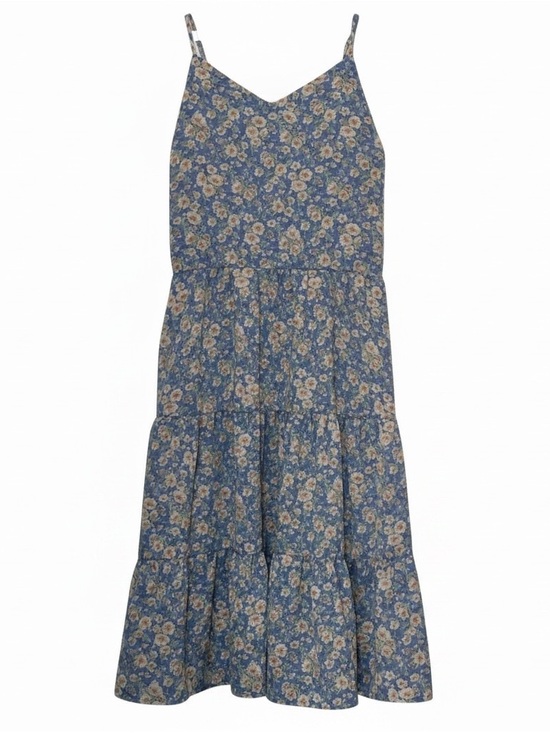 Monteau Dresses & Skirts - Blue Floral A-Line tiered sundress Cottagecore Feminine Small